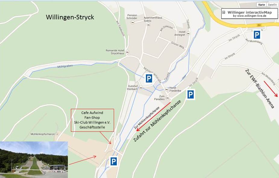 Lageplan Willingen - Stryck - Mühlenkopfschanze